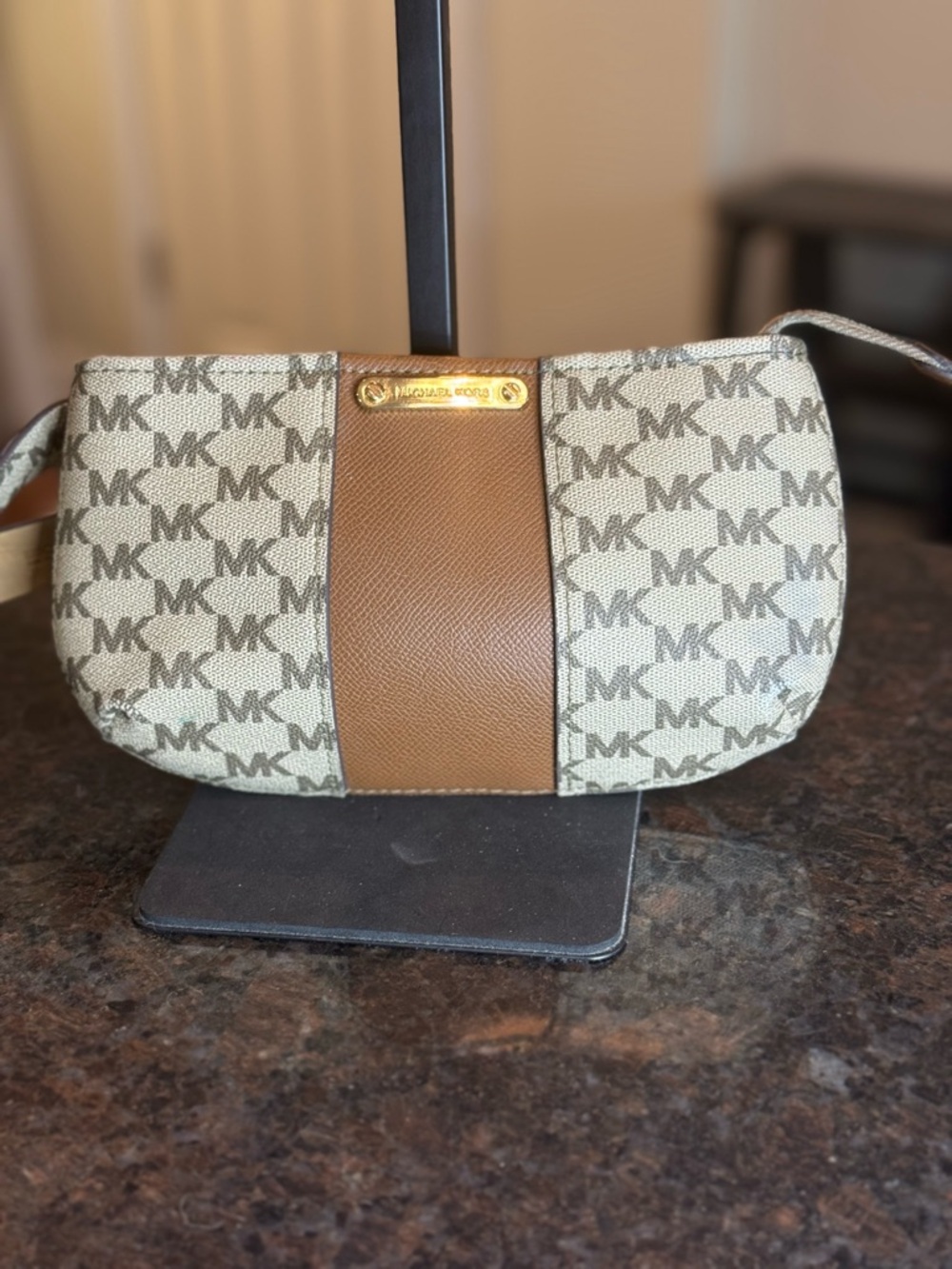 Michael Kors Beige & Brown MK Signature Belt Bag